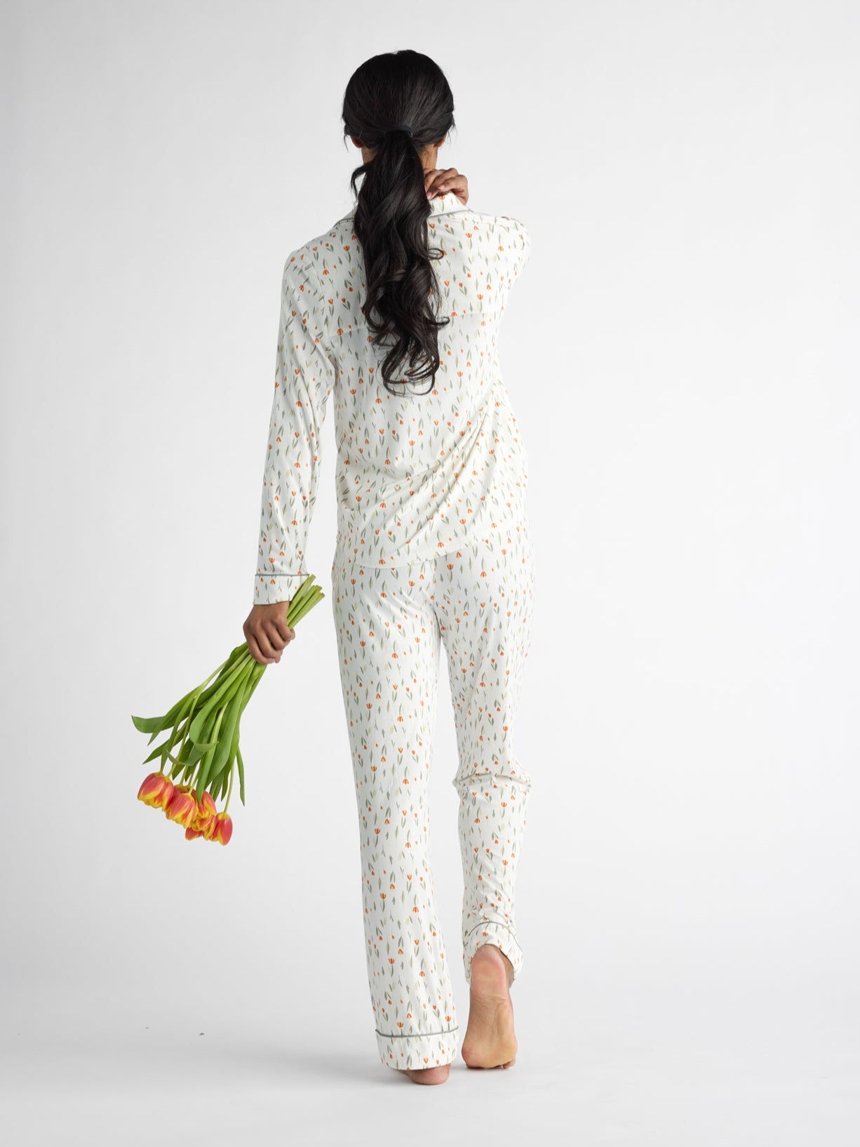 Women's Bamboo Stretch-Knit Long Sleeve Pajama Top