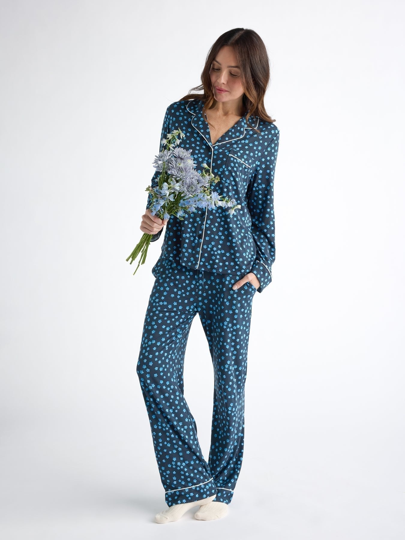 Women's Bamboo Stretch-Knit Long Sleeve Pajama Top