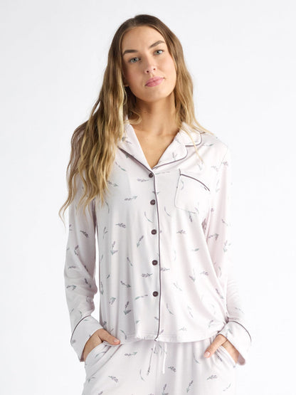 Women's Bamboo Stretch-Knit Long Sleeve Pajama Top