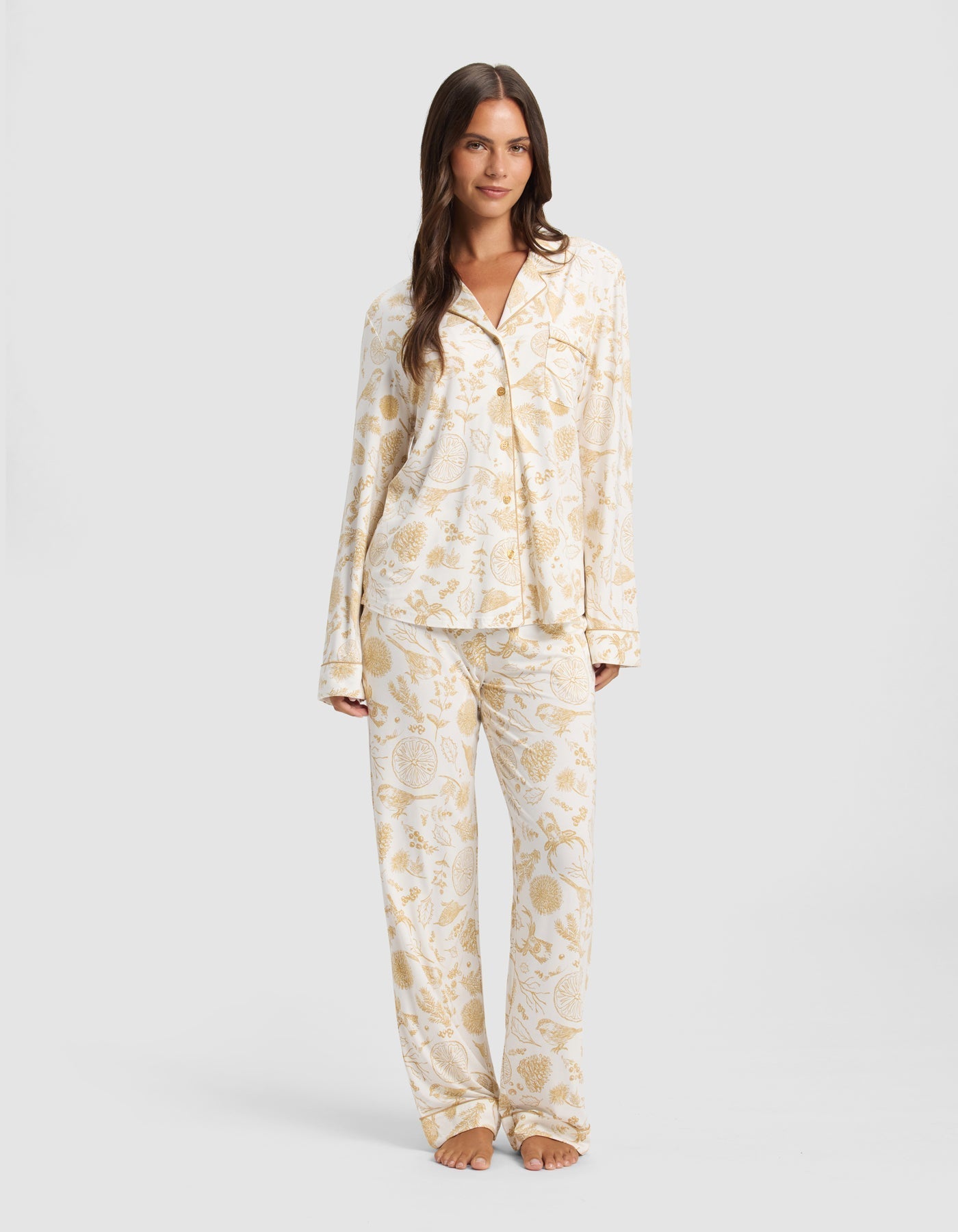 Women's Bamboo Stretch-Knit Long Sleeve Pajama Top