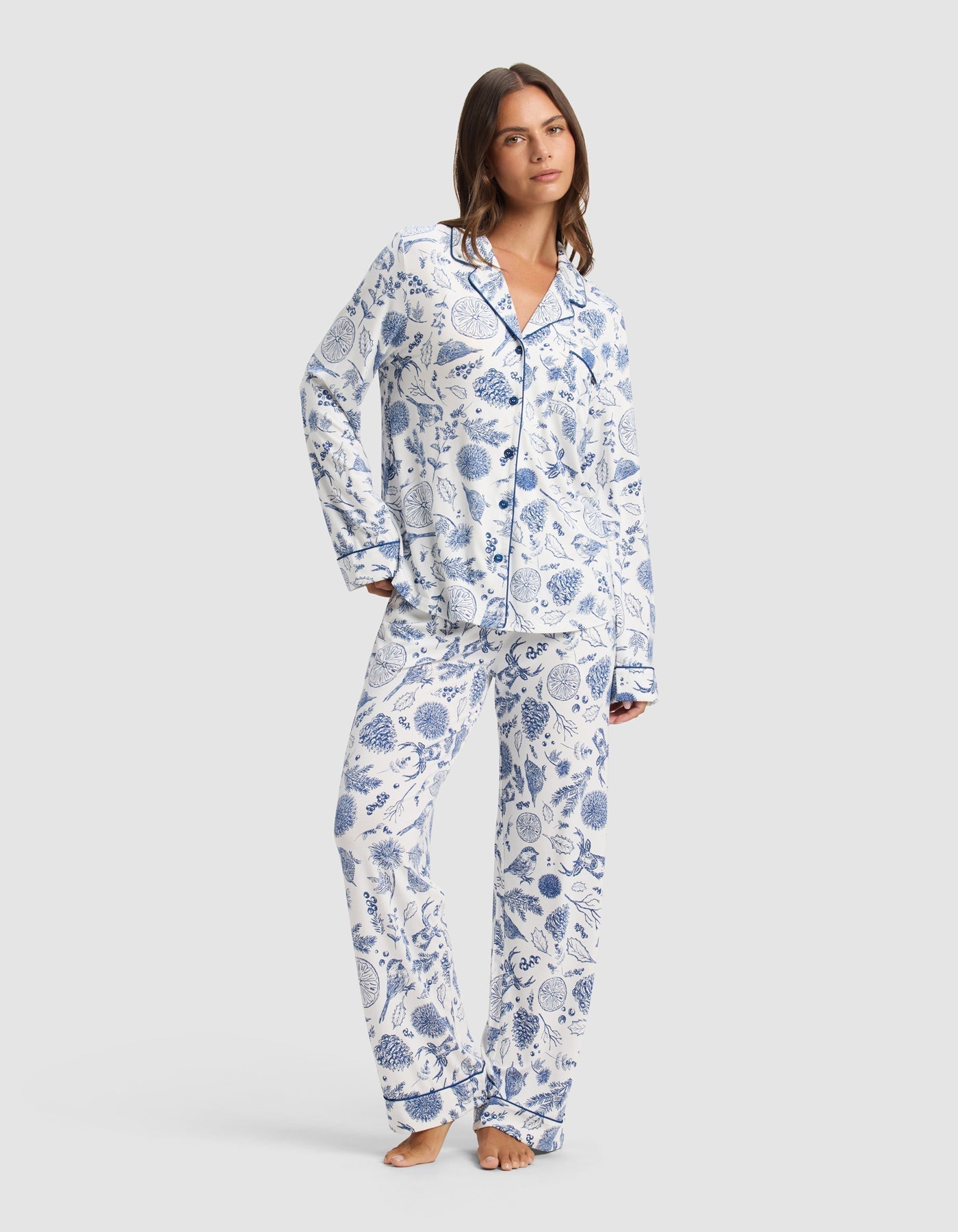 Women's Bamboo Stretch-Knit Long Sleeve Pajama Top