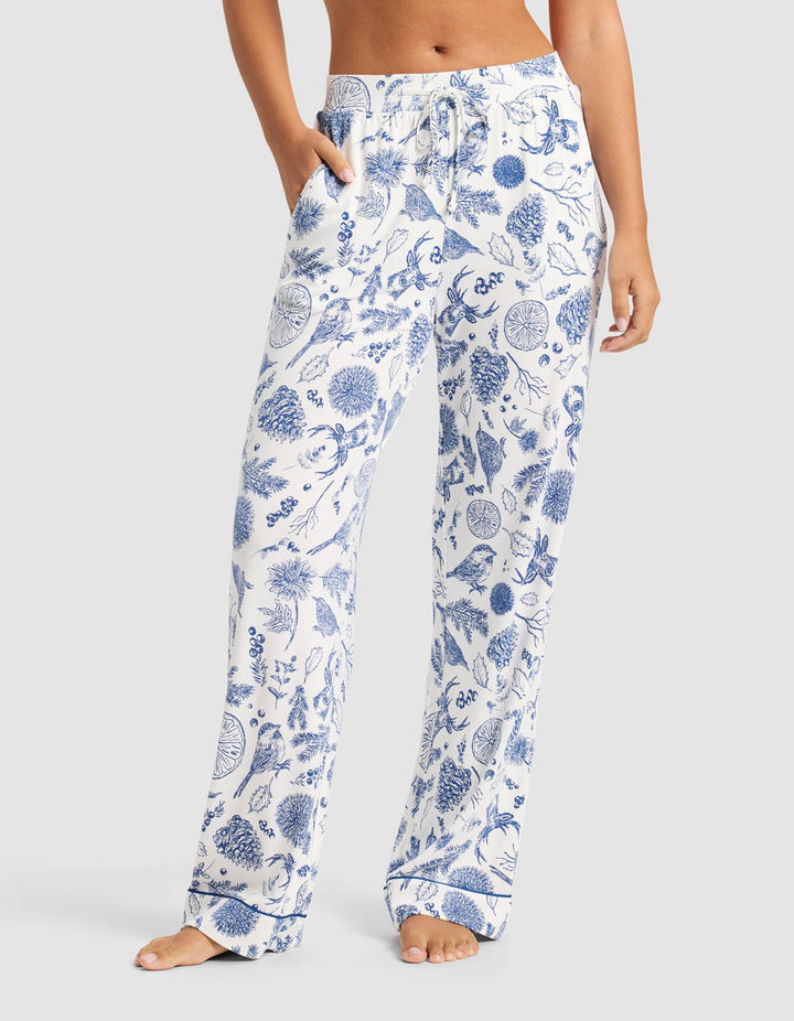 Women's Bamboo Stretch-Knit Short Sleeve & Pant Pajama Set
