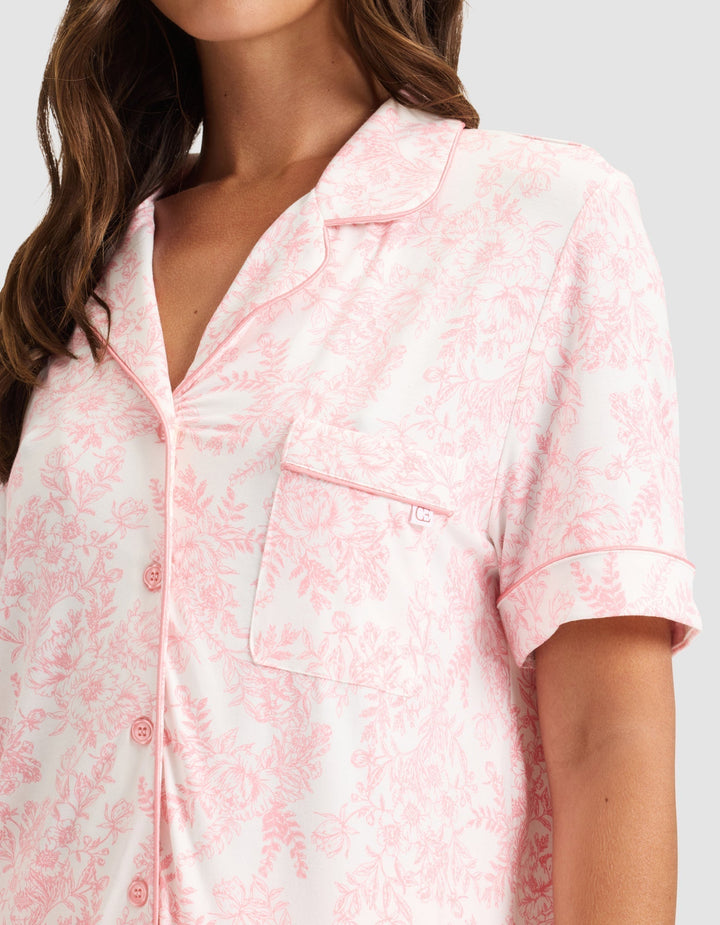 Women's Bamboo Stretch-Knit Short Sleeve Pajama Top