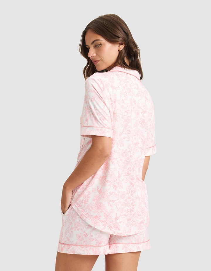 Women's Bamboo Stretch-Knit Short Sleeve Pajama Set