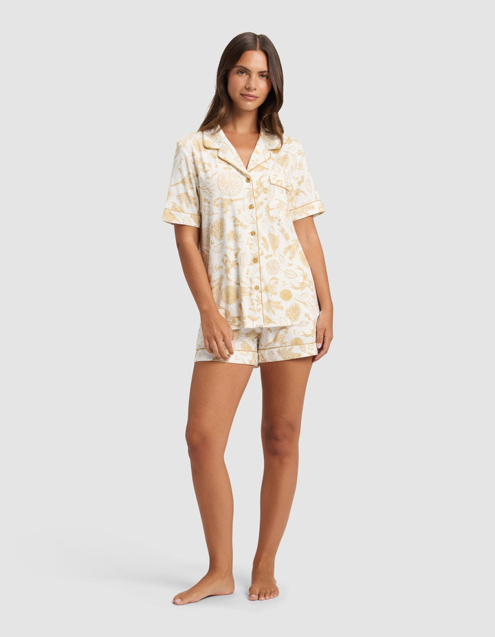 Women's Bamboo Stretch-Knit Short Sleeve Pajama Top