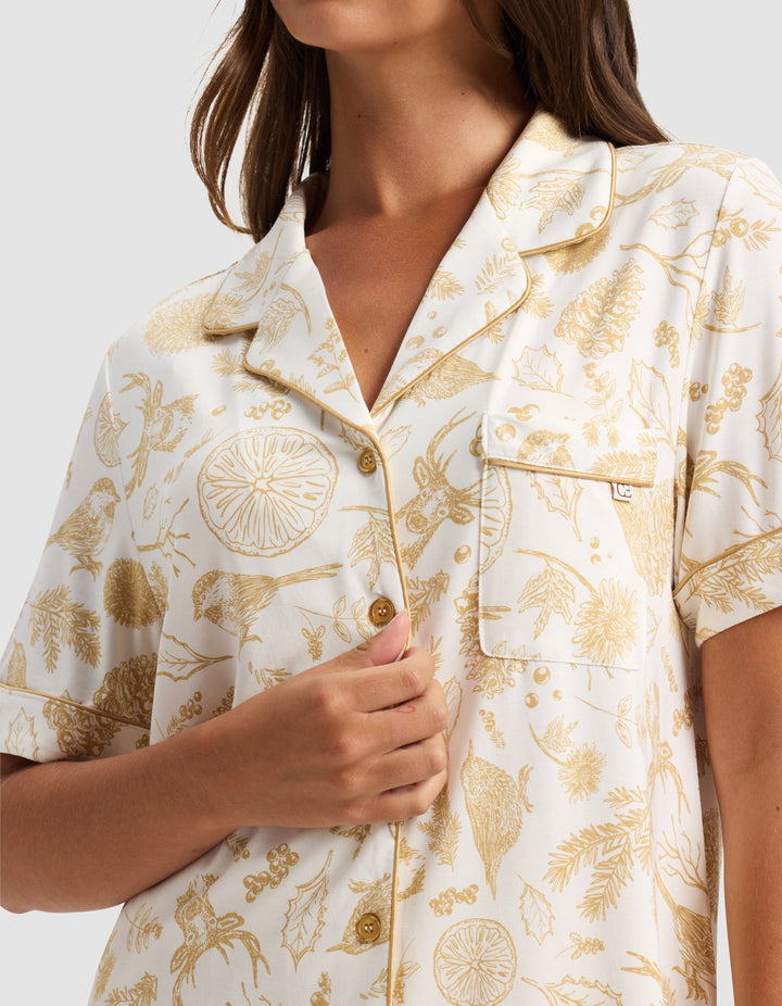 Women's Bamboo Stretch-Knit Short Sleeve & Pant Pajama Set