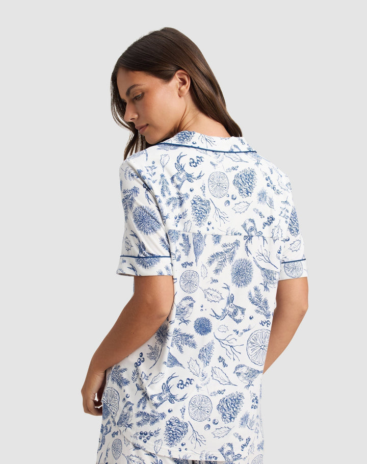 Women's Bamboo Stretch-Knit Short Sleeve & Pant Pajama Set