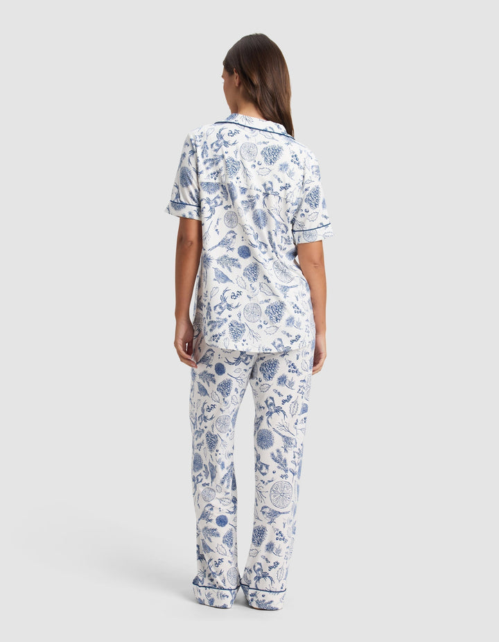 Women's Bamboo Stretch-Knit Short Sleeve & Pant Pajama Set