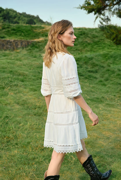 Calista Cotton Dress - White