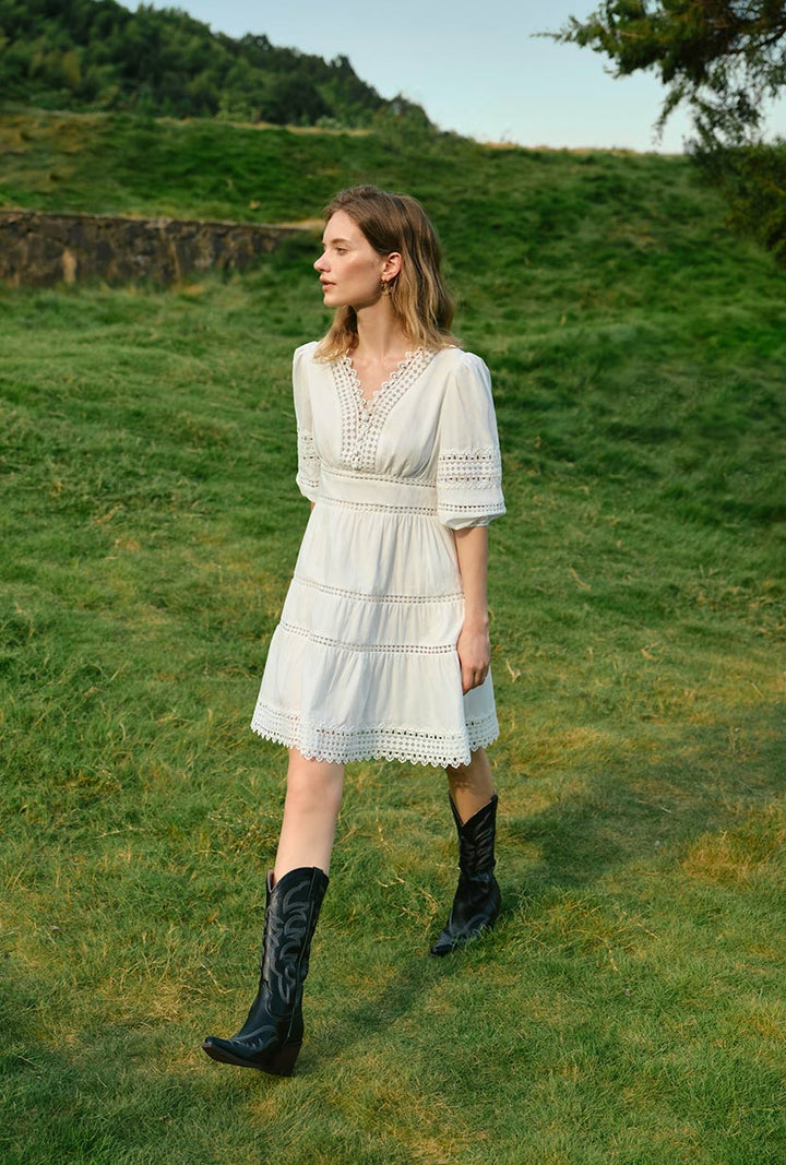 Calista Cotton Dress - White