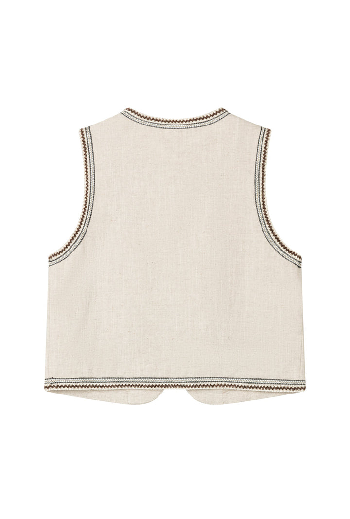 Dexter Ramie Vest - Beige