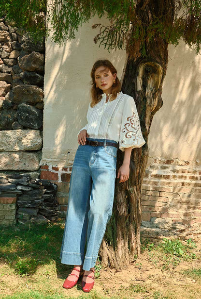 Chandler Cotton Blouse - Ivory