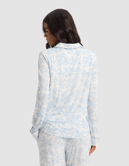 Women's Bamboo Stretch-Knit Long Sleeve Pajama Top