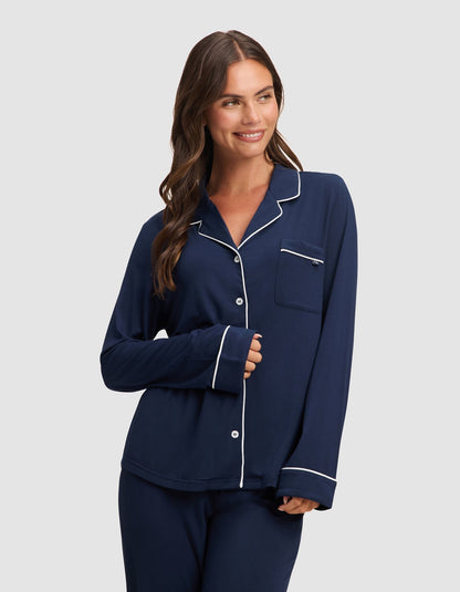 Women's Bamboo Stretch-Knit Long Sleeve Pajama Set TALL