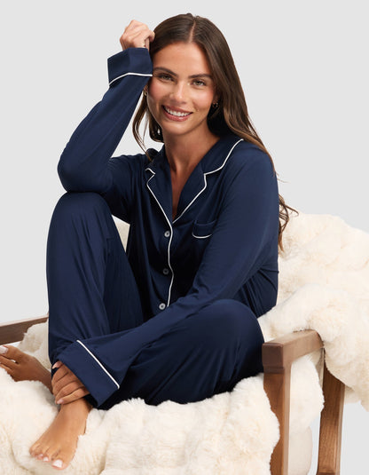 Women's Bamboo Stretch-Knit Long Sleeve Pajama Top