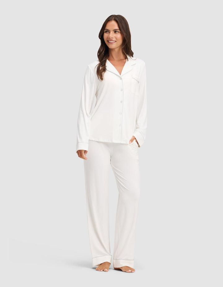 Women's Bamboo Stretch-Knit Long Sleeve Pajama Top TALL