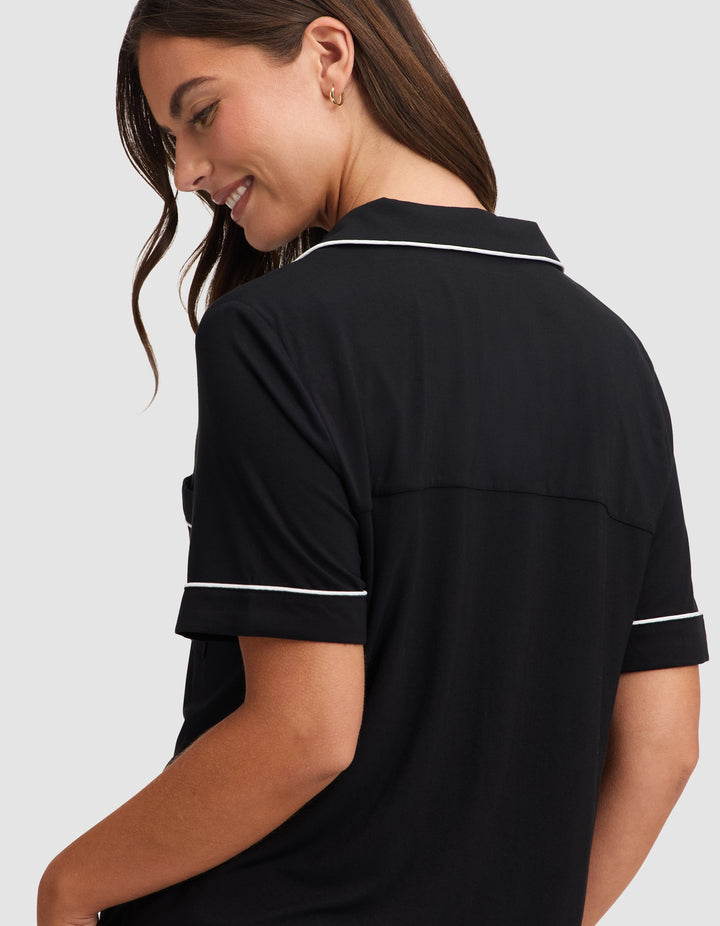 Women's Bamboo Stretch-Knit Short Sleeve & Pant Pajama Set