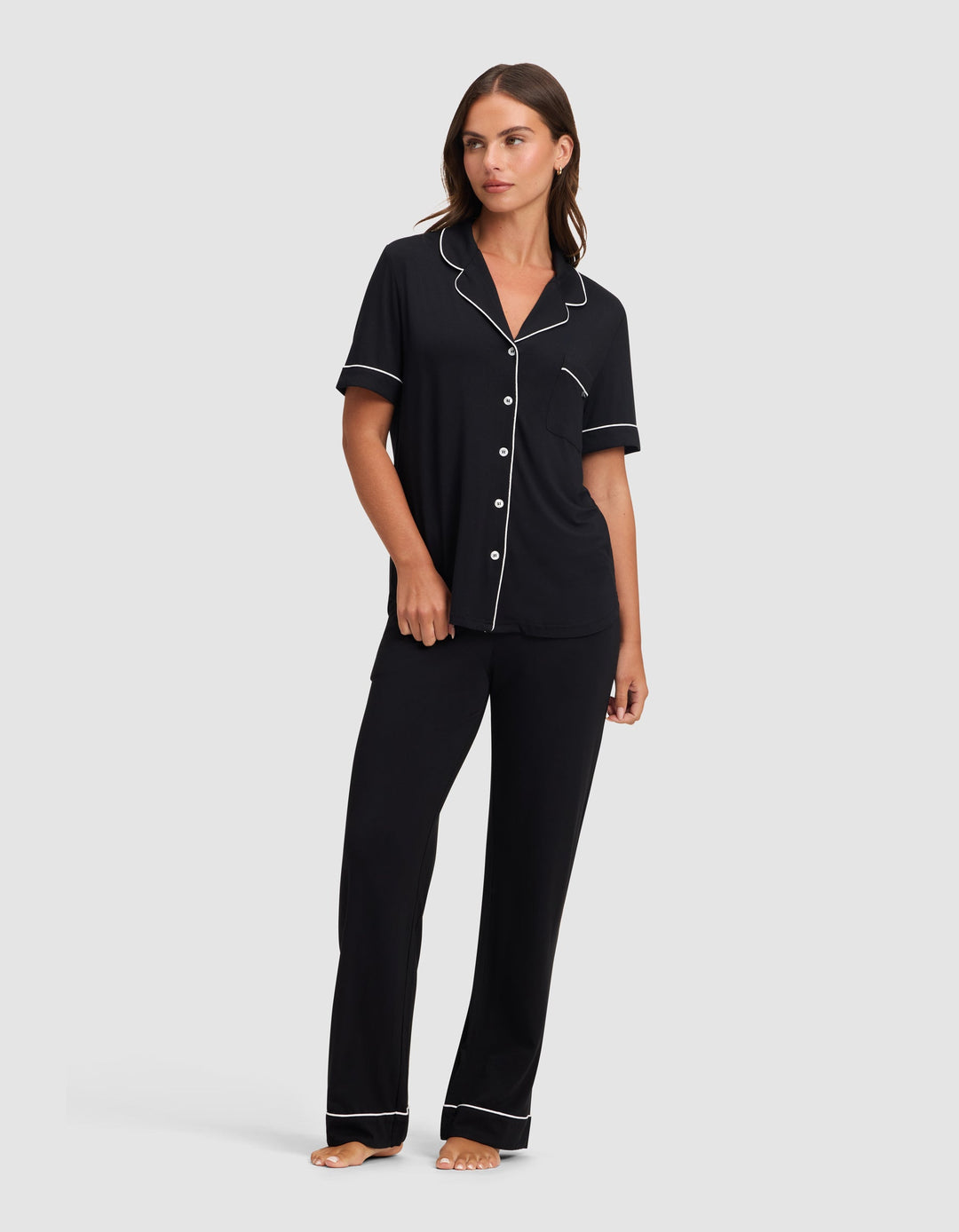 Women's Bamboo Stretch-Knit Short Sleeve Pajama Top