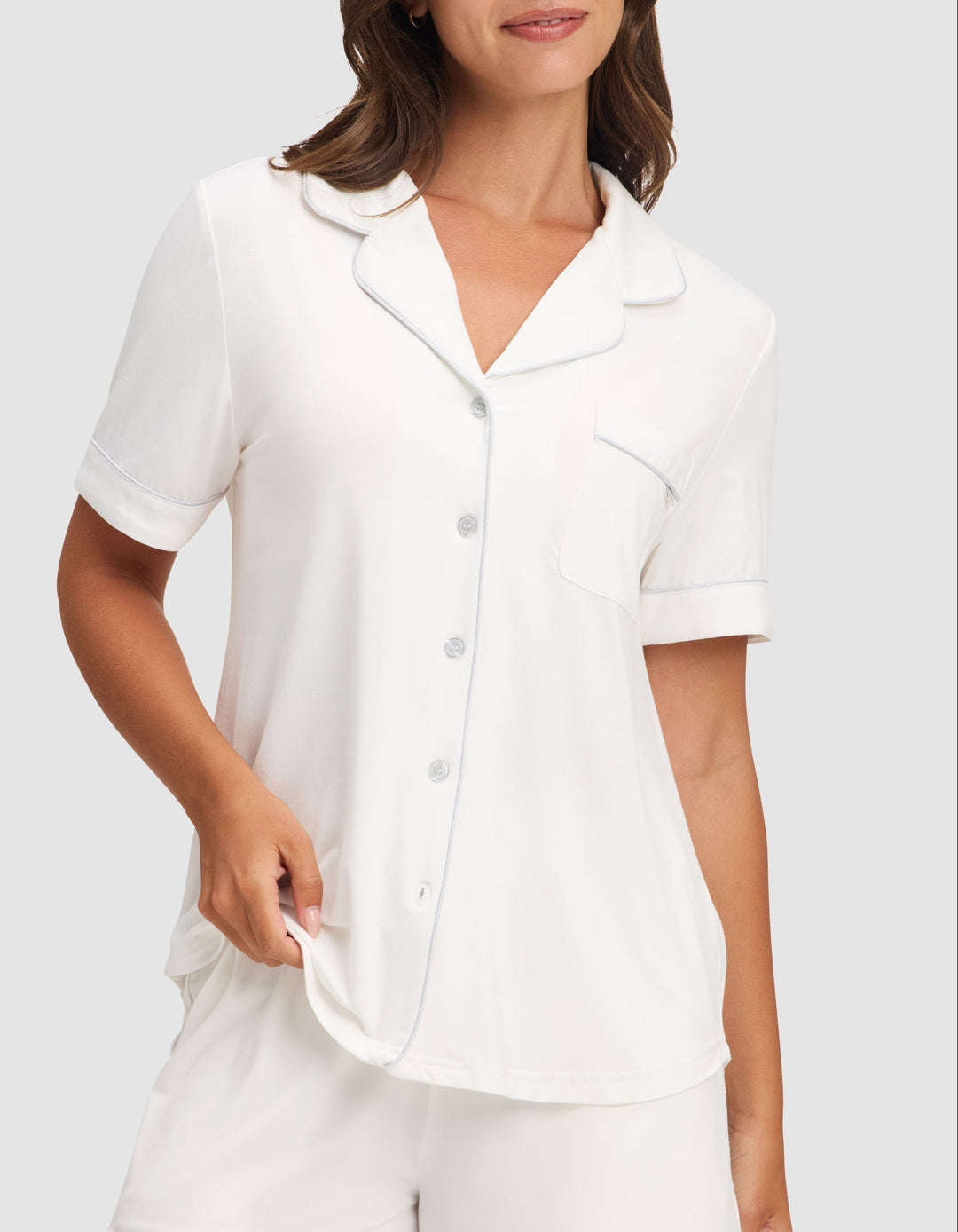 Women's Bamboo Stretch-Knit Short Sleeve Pajama Top