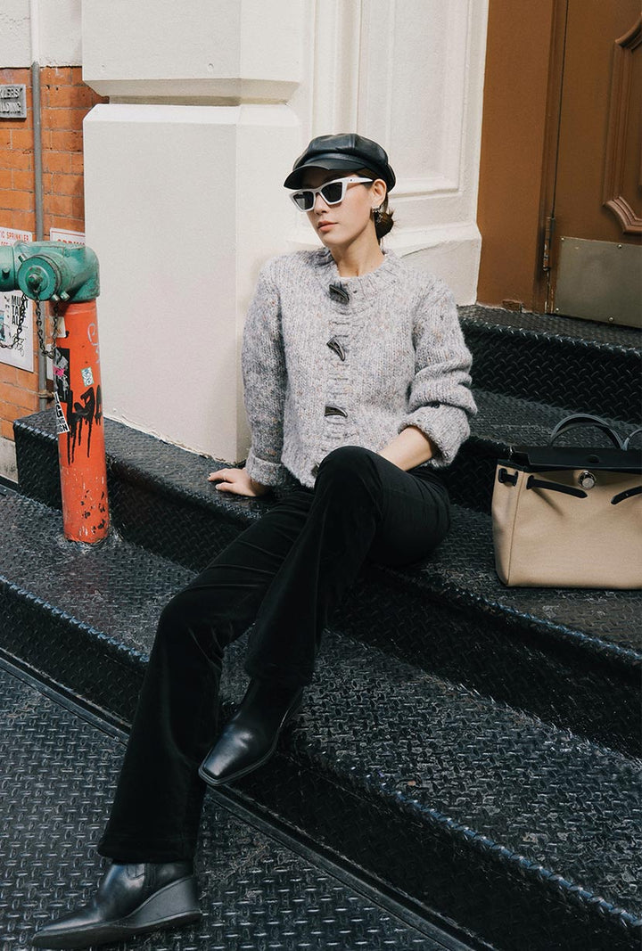 Cody Corduroy Flared Pants - Black