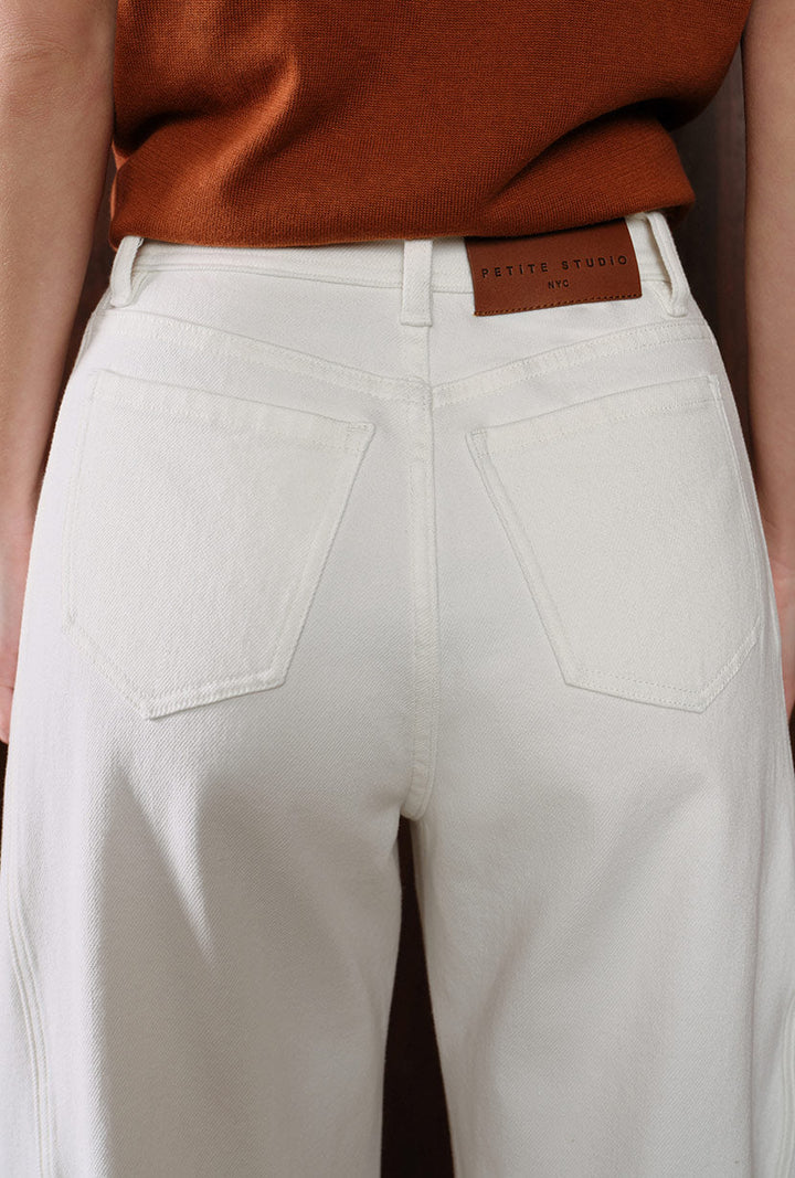 Evie Mid-Rise Barrel Jeans - White
