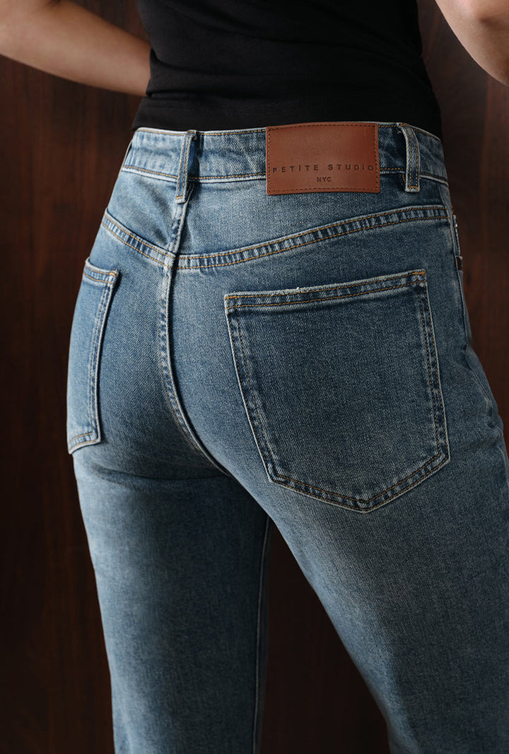 Enid High-Rise Slim Ankle Jeans - Blue