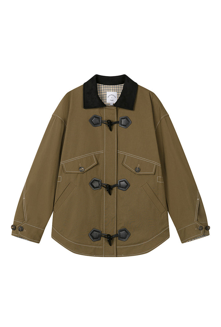 Bryce Cotton Barn Jacket - Olive Brown
