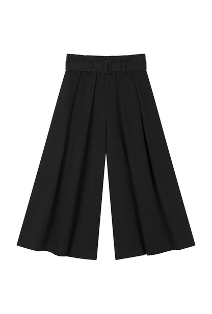 Darby Wide-Leg Cotton Pants - Black
