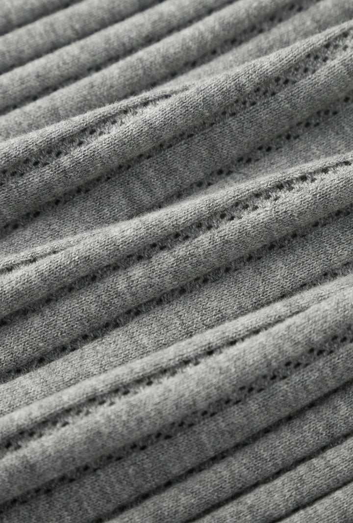 Delsie Cotton Knit Top - Grey