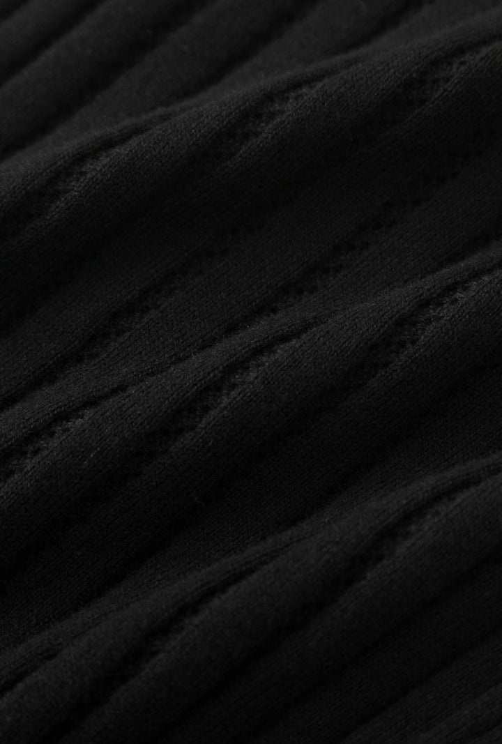 Delsie Cotton Knit Top - Black