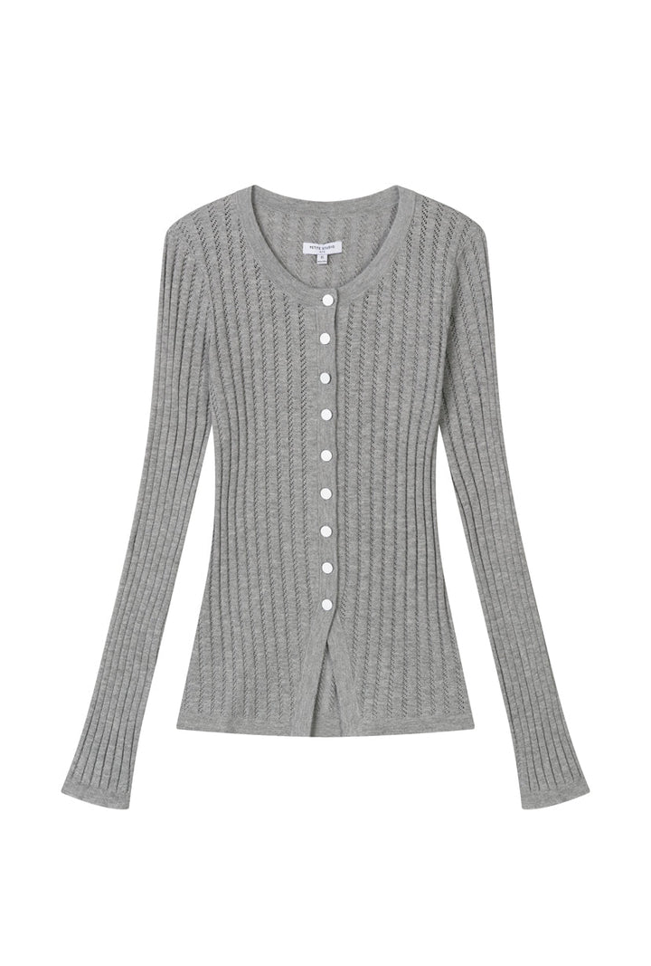 Delsie Cotton Knit Top - Grey