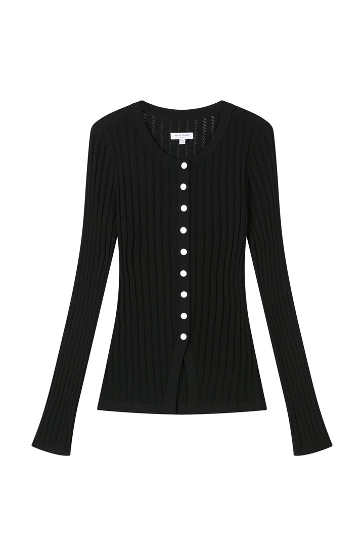 Delsie Cotton Knit Top - Black