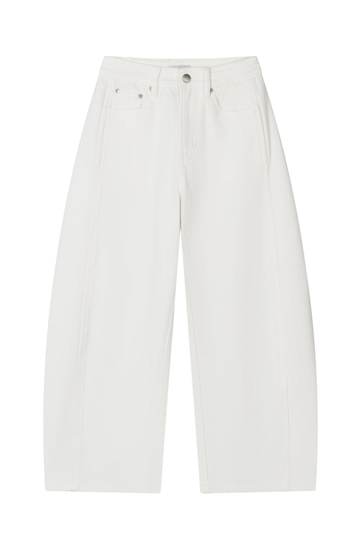Evie Mid-Rise Barrel Jeans - White