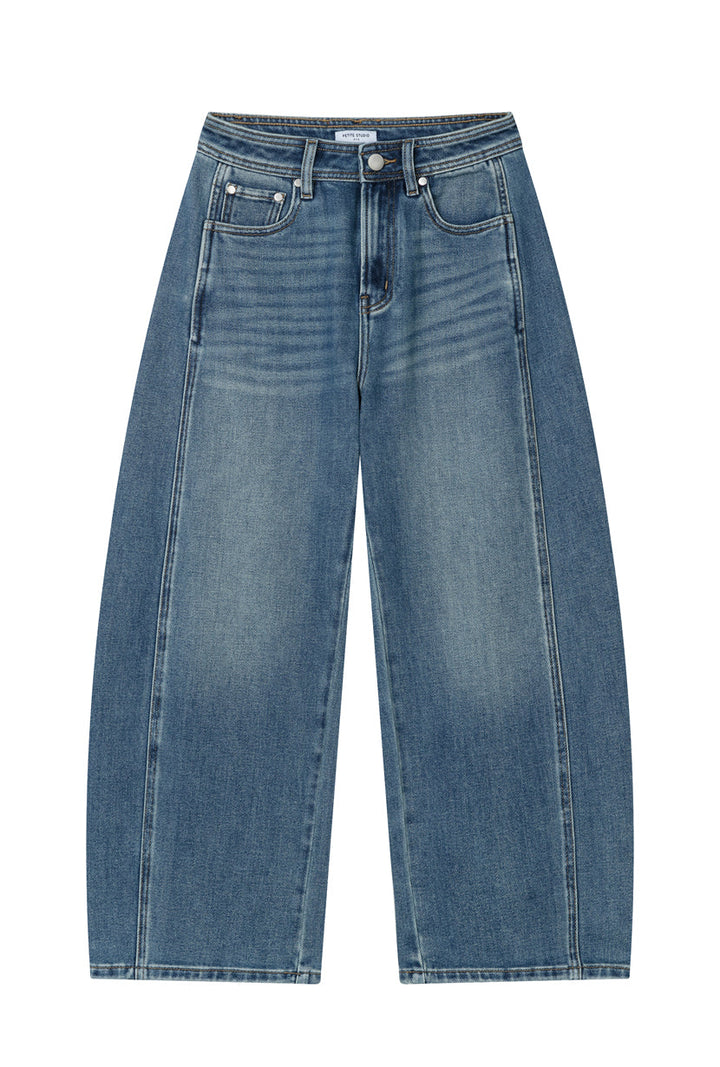 Evie Mid-Rise Barrel Jeans - Vintage Blue