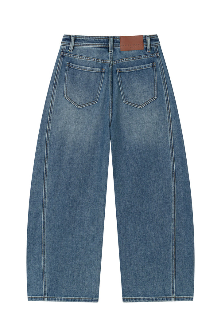 Evie Mid-Rise Barrel Jeans - Vintage Blue