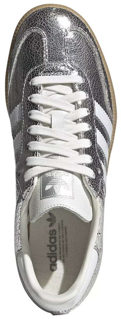 AD Samba OG Women's Silver Metallic Cracked Leather Sneakers